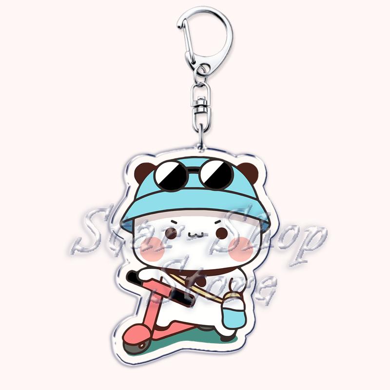 Cute Bubu Love Dudu Yier Keychains Couple Bear Panda Keyrings for Accessories Bag Pendant Key Chain Jewelry Fans Lovers Gifts