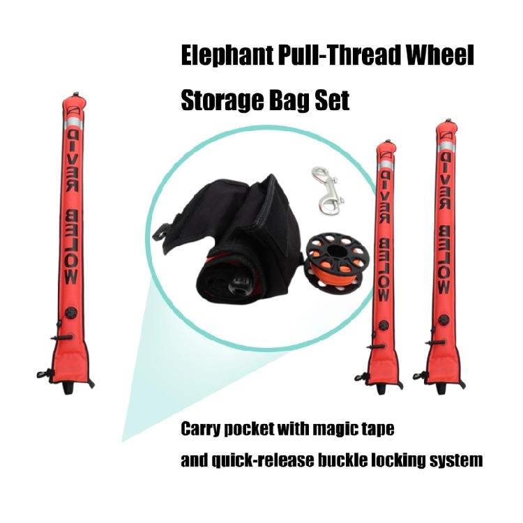 High Visible Inflatable Scubas Signal Tube with Diving Spool Reel and Clip Open Bottom Safety Inflatable Dives Float