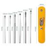 6Pcs Ear Wax Removal Tool Set with Multiple Metal Ear Picks, Spoon Shape Curved and Spiral Ear Cleaning Tools, PU Leather Storage Case Included