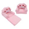 Foldable Kids Sofa 2 In 1   Open Cute Sofa Bed for Living Room Bedroom Crown Pattern Pink