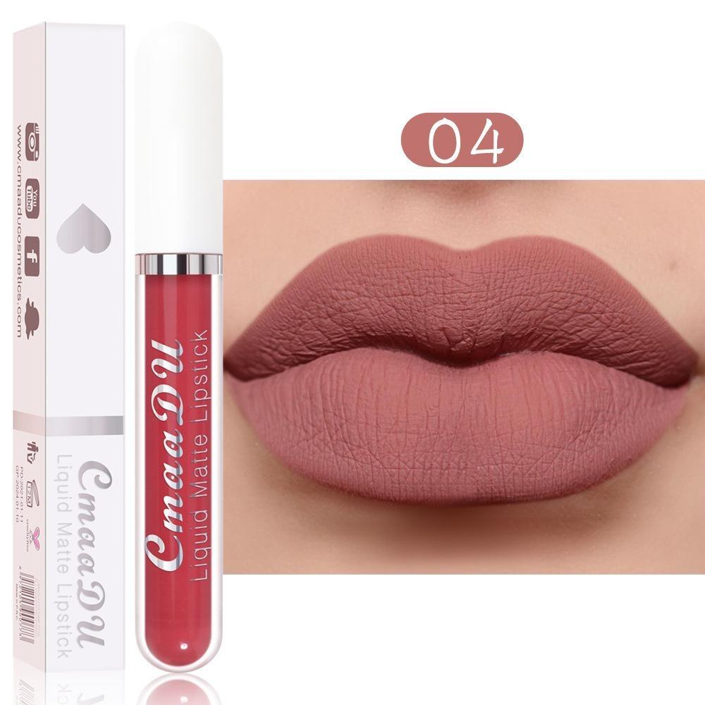 Sexy Velvet Matte Lip Gloss Flüssiger Lippenstift Lipgloss Beauty Red Nude Wasserfestes, langlebiges Make-up