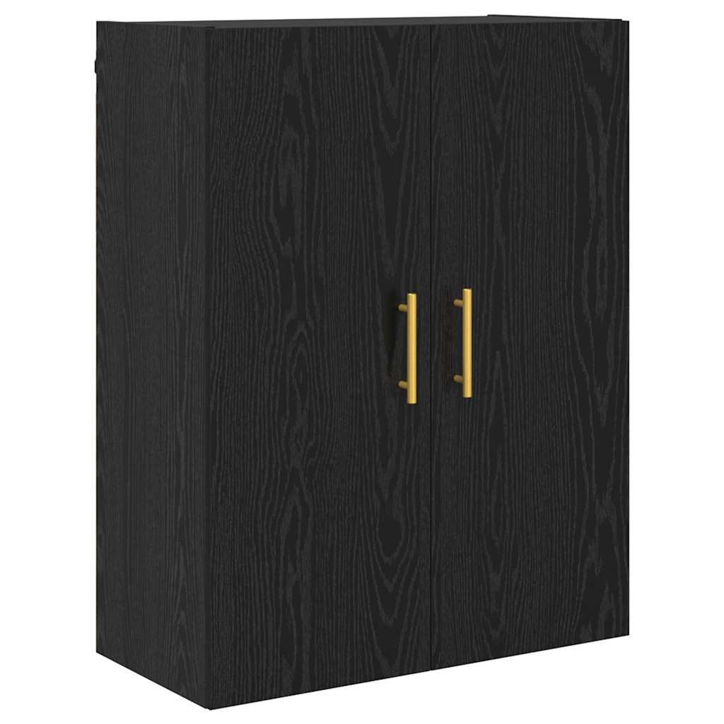Highboard Black Oak Effect 69.5 x 34 x 180 cm Engineered Wood