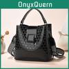 Stylish Large Capacity Quilted Pattern Womens Shoulder Bag Chic Pu Bucket Bag