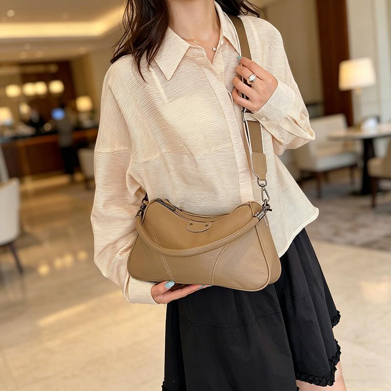100% Genuine Leather Large Capacity Women Handbag Vintage Solid Color Luxury Cow Leather Shoulder Crossbody Bag Ladies Tote Sac