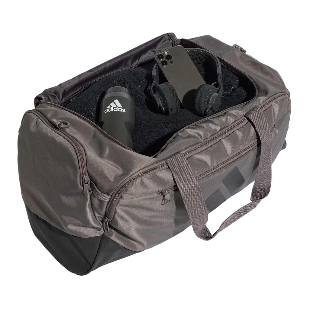 Adidas 60.6L Tear-Resistant Large Capacity Polyester Fitness Bag Medium Men bags Charcoal-Gray Black KC6752