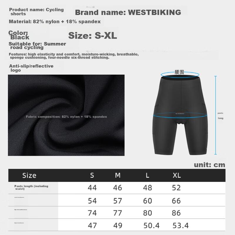 Spring And Summer Cycling Shorts for Men, Quick-Dry with Padded Inserts, Mountain And Road Bike Shorts, Cycling Wear, Black, 2XL