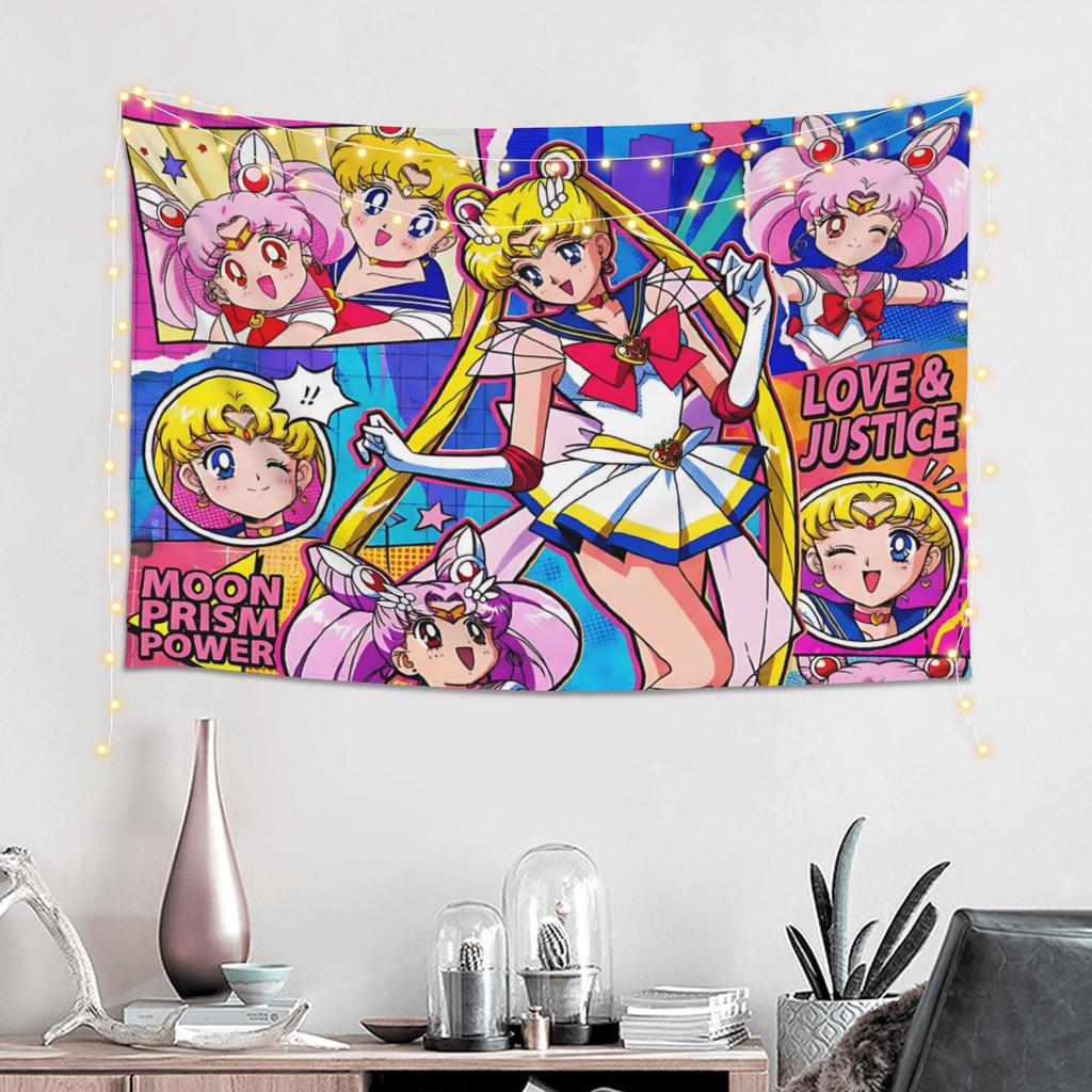 Cutecore Sailor Moons Tapestry Bedroom Decoration Wall Hanging Blanket Tapestry Cool Stuff For Room