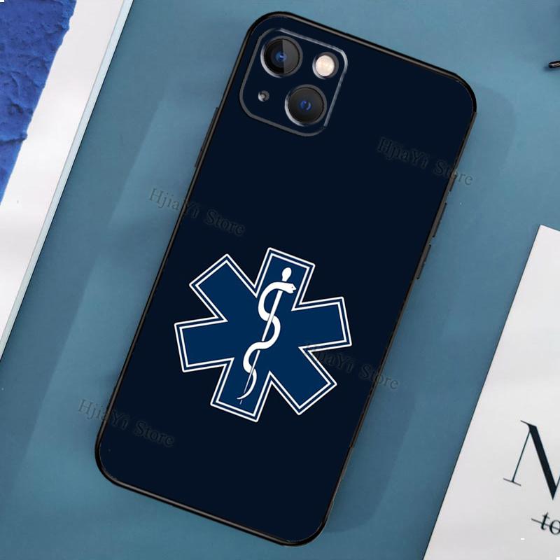 Emergency Medical Star of Life Case On For iPhone 11 12 13 Pro Max Mini X XR XS Max 6 7 8 Plus SE 2020 Phone Back Cover