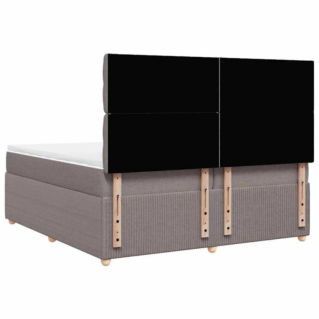 Box Spring Bed with Mattress Taupe 200x200 cm Fabric