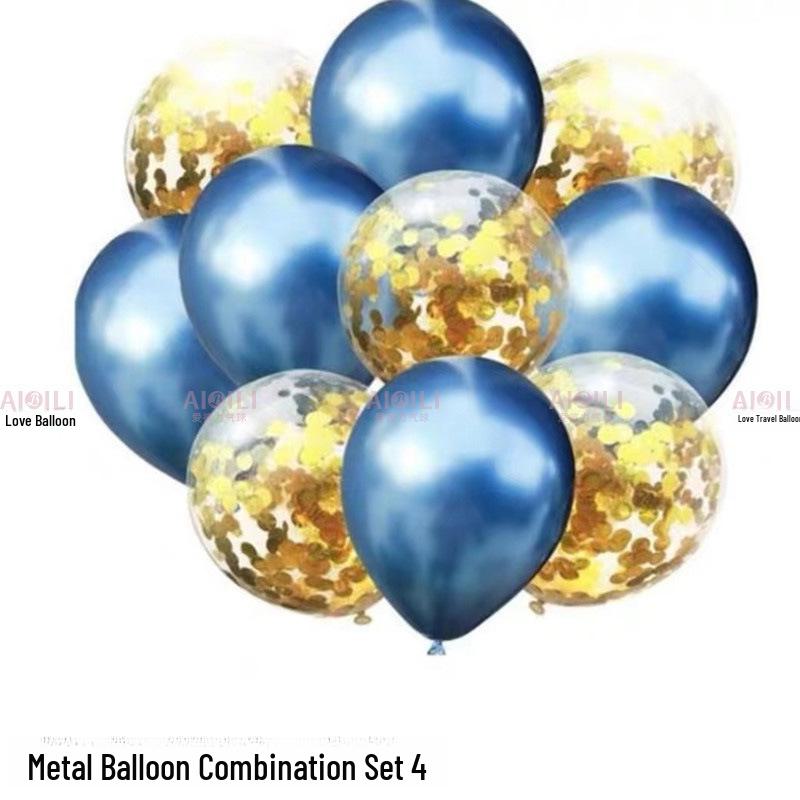 Metallic Sequin Balloon Set for Birthdays, Valentine's Day, and Weddings
