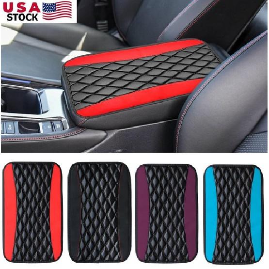 Universal Car Leather Armrest Pad Cover Protector Center Console Box Cushion Mat