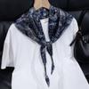 New simulated silk triangle scarf women's cashew flower small shawl neck protection silk scarf scarf fashion versatile scarf