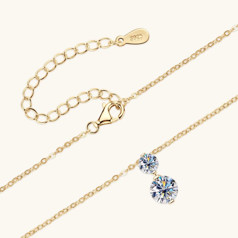 Collier Silvere Glam Transfrontalier Haut de Gamme Moissanite Argent Pur S925, Un Pendentif Gourde Unique et Simple Pour Femmes