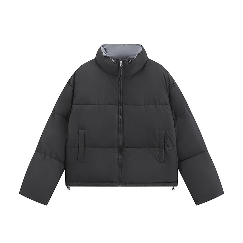 2025 Winter Korean Version of the New Stand-up Collar Color-blocking Design Niche Bread Jacket Jacket Fashionable Loose Down Cotton Jacket