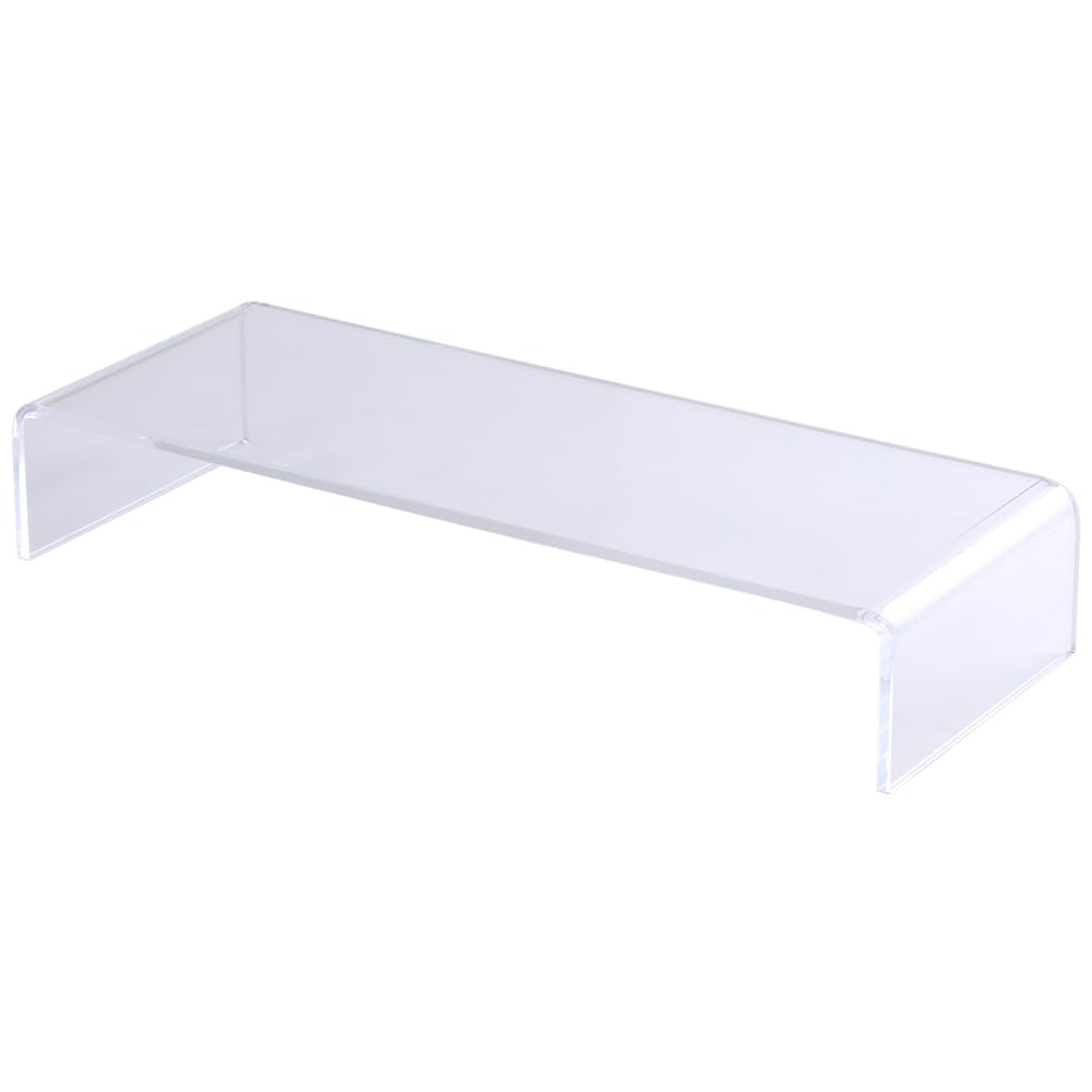 Bonarca Monitor Stand Acrylic is 52cm Clear Transparent Tabletop 50cm Width Depth 19cm Desk Stand Computer Stand PC Stand Keyboard Storage Desk