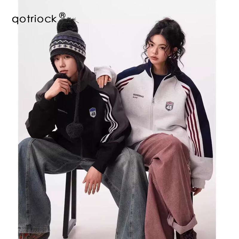 

Унисекс Кардиган-куртка в полоску в стиле Varsity от QOTRIOCK M