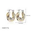 Vintage Gold&Silver Plated Twisted Hoop Earrings for Women Fashion Mixed Double Layer Small Hoops Ear Buckle Jewelry
