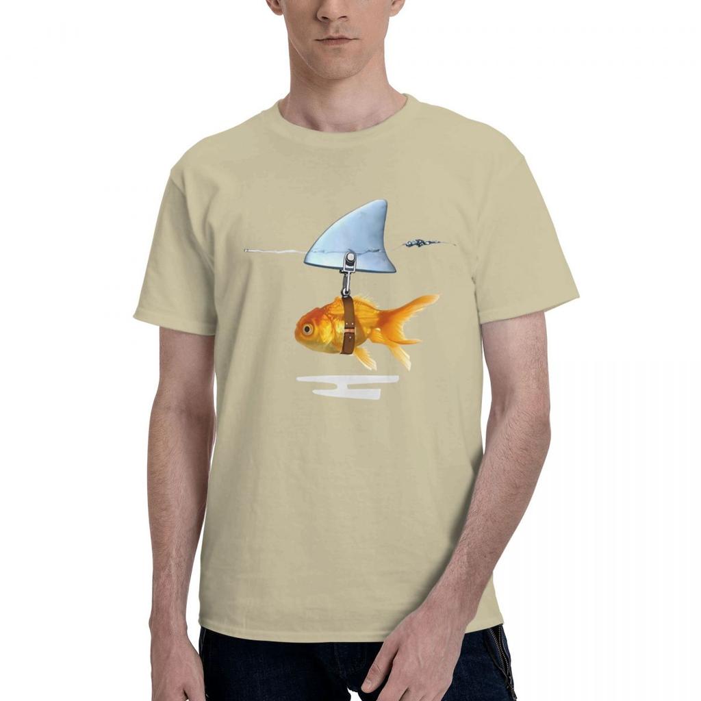 Goldfish And Shark 100 Cotton Casual Breathable Confortable Tops Mens Clothing Deals Mens Gifts