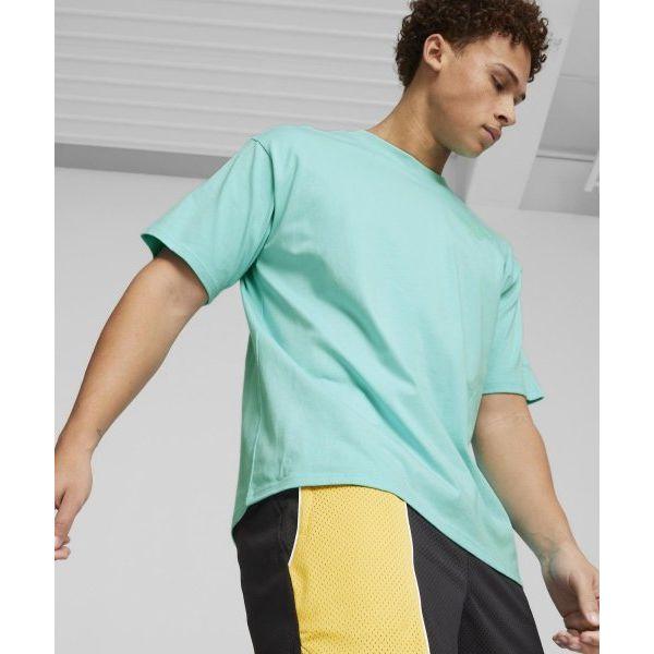 Puma X Melo Boxy Tee Solid Color Crew Neck Casual Short Sleeve T-Shirt Men Tops Light-Green 621703-01