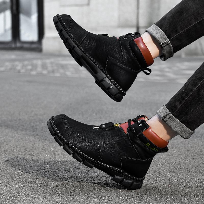 Wanderschuhe Hohe Qualität Herrenstiefel Freizeitschuhe Klassiker Stiefeletten Hoch Zum Hineinschlüpfen Büro Belüftet Vielseitig Motorrad Arbeit