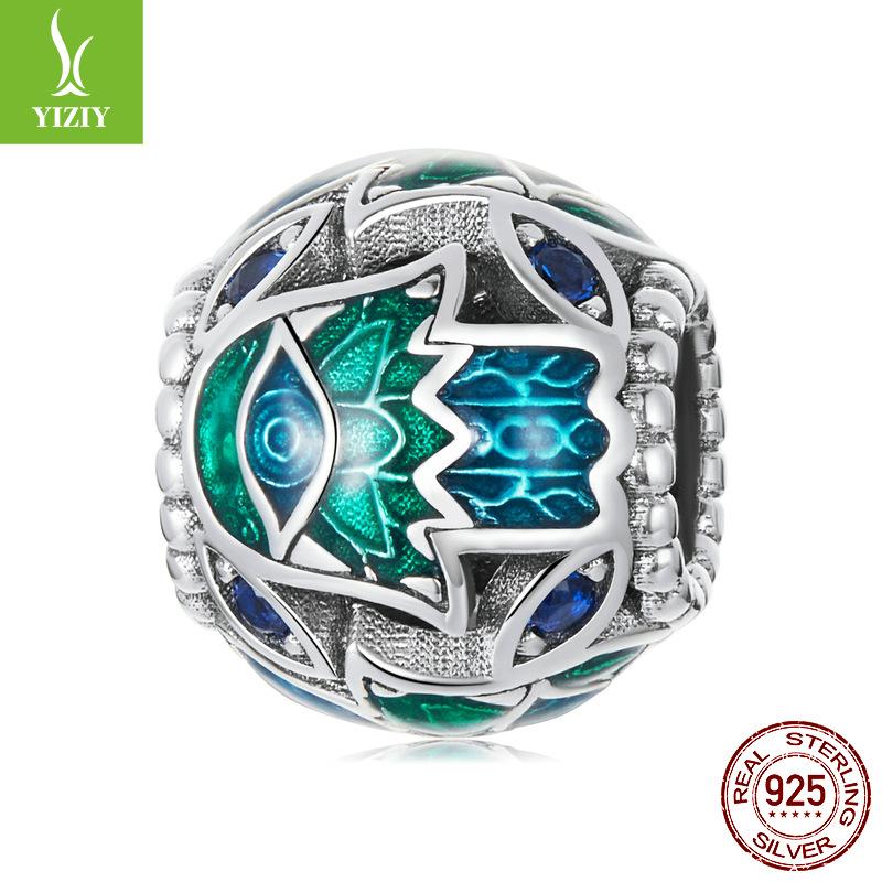 Devil'S Eye Diy Bracelet Beads Loose Beads, Accessories S925 Sterling Silver Eye Beads