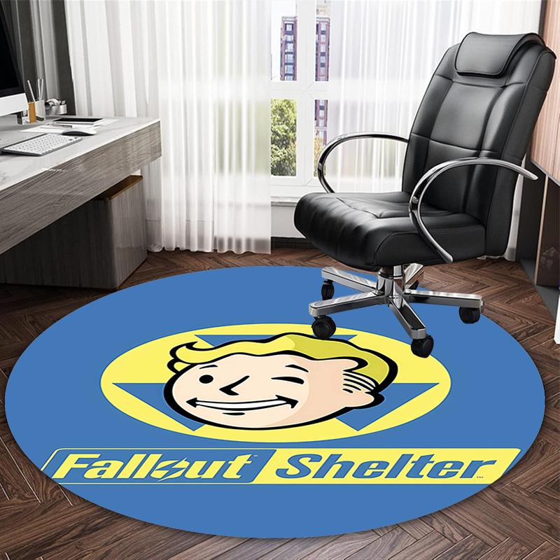 1pc NUKA-BOMBS Fallout1 Print Round Carpet Chair Round Carpet Suitable for Bedroom Living Room Home Decorative Carpet