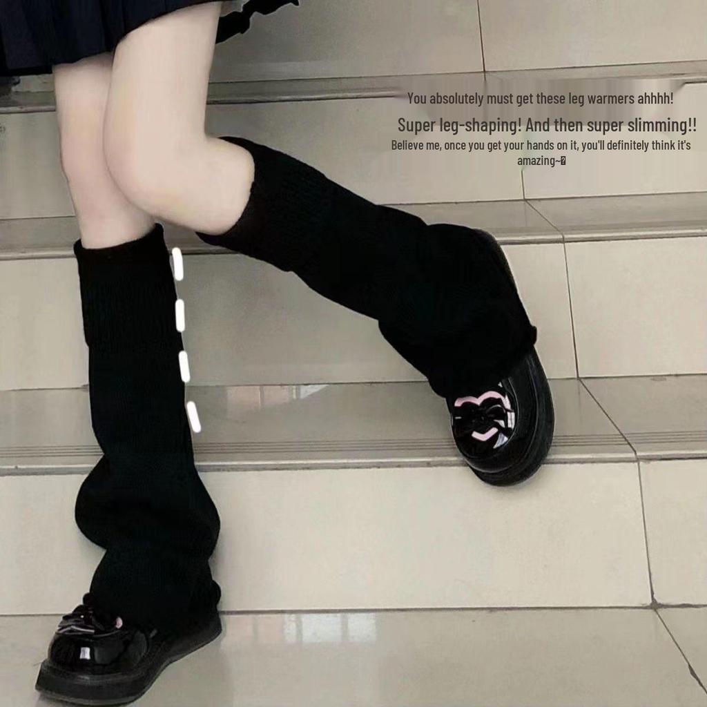 Y2K Harajuku Knit Leg Warmers: Japanese JK Student Bell Bottom Socks