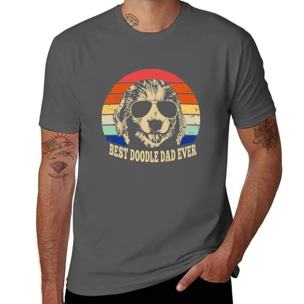 Best Doodle Dad Ever Vintage Retro T-Shirt Vintage Clothes Blouse Luxury Clothes Men