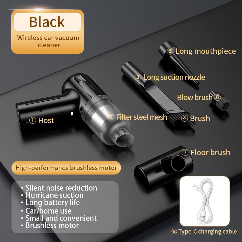 

Youpin Автомобильный пылесос Мини Портативный Высокомощный Беспроводной Ручной Пылесос Пылесос Безщеточный Мотор Пылесос Домашний Новый чёрный