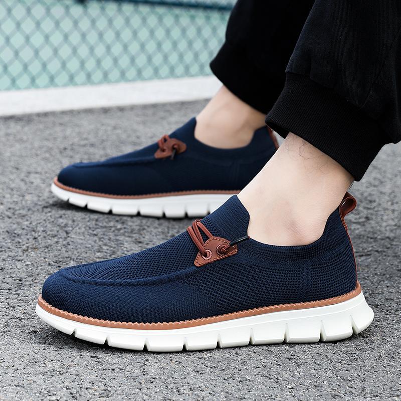 Mode Klassische Urbane Herren Sneaker Sommer Atmungsaktive Herren Freizeit Slipper Übergröße 48 Komfort Weich Walking Slip-on Schuhe Herrenschuhe