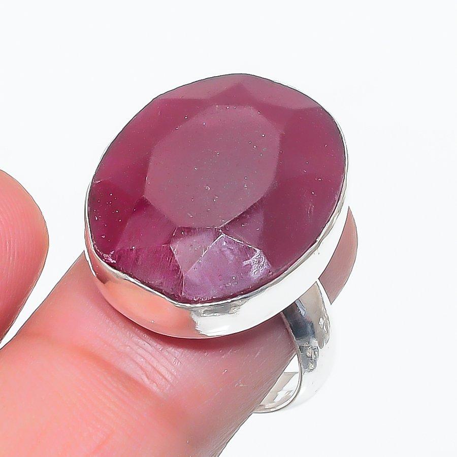 

Натуральный Рубин(Смоделированный) Кольцо из серебра 925 пробы с драгоценными камнями, размер 8 l4C19