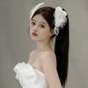 White Feather Tassel Headdress: Bridal Hair Clip for Photography & Travel