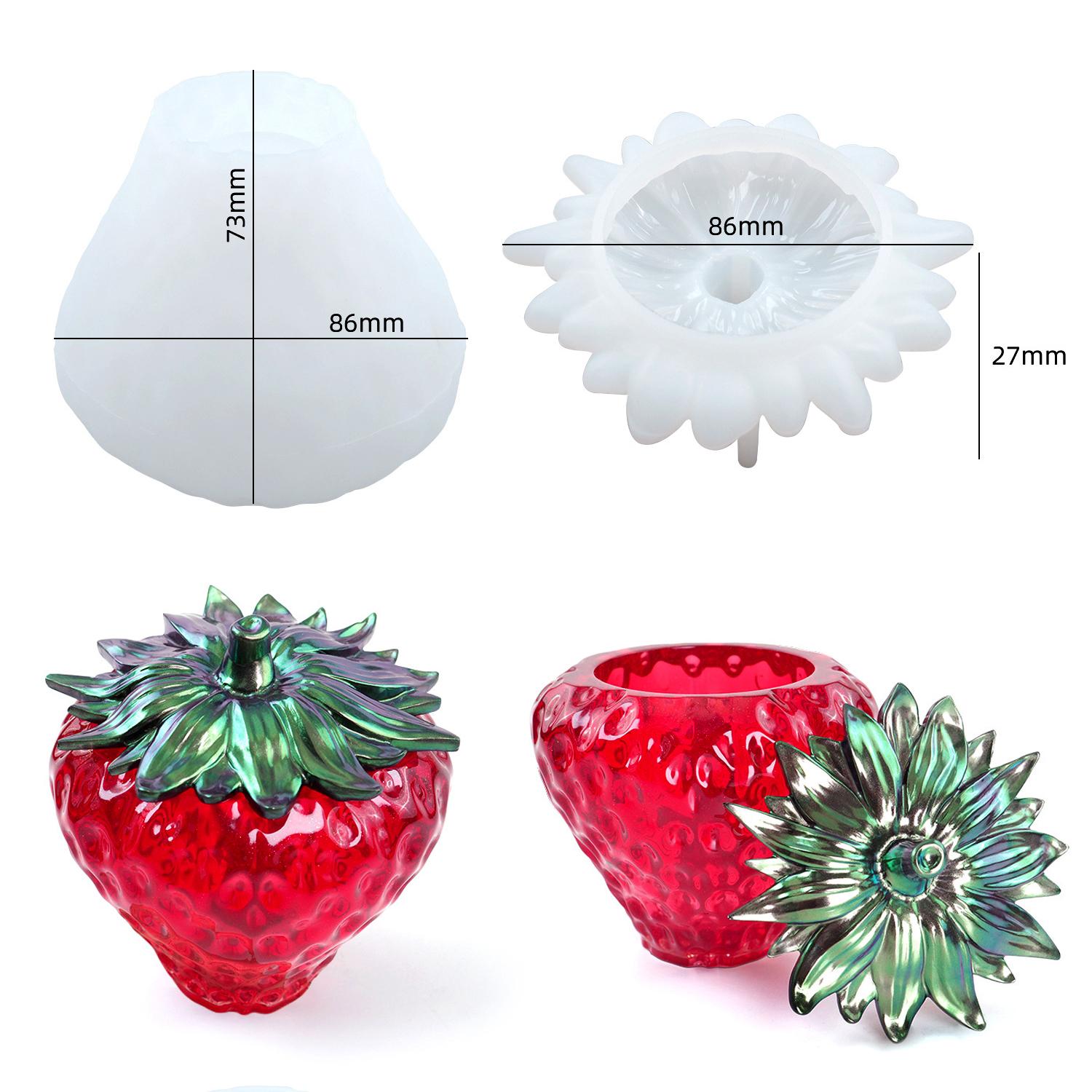 

Multi-function Strawberry Storage Bottle Display Epoxy Resin Silicone Molds Gypsum For DIY Making Findings Epoxy Resin Molds