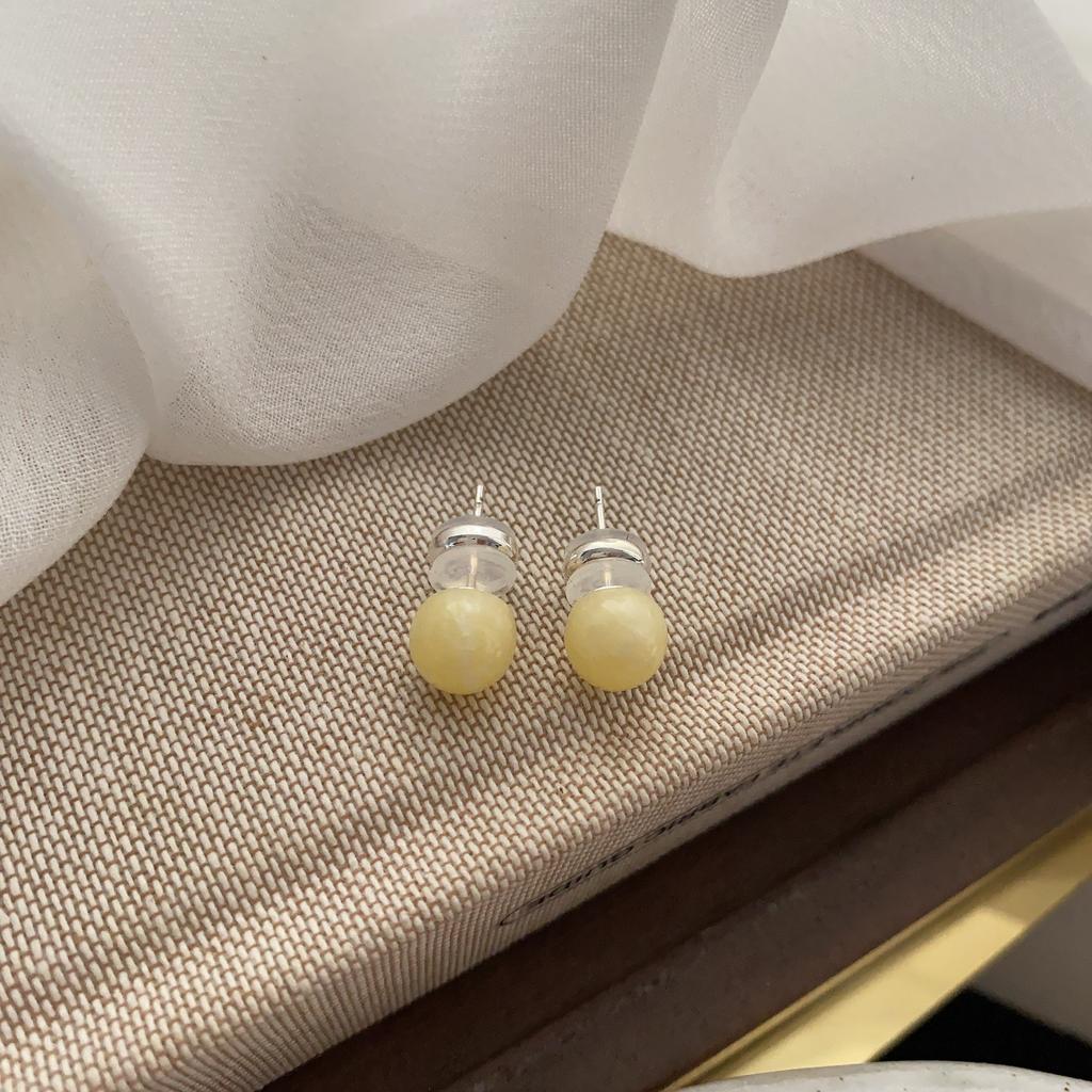 Dopamine Girl Summer Fresh Color Simple Design Sense Unique Retro Temperament Earrings Versatile Stud Earrings Niche