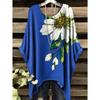 Damen Sommer Böhmisches T-Shirt mit Blumendruck Vintage Helllila Y2k Grafik Rundhals Kleidung Elegant Frau Kurzarm Top