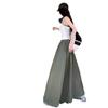 Women Retro Pockets A Line Long Skirt Ladies Casual Loose Elastic High Waist Midi Skirt Spring Summer Skirt