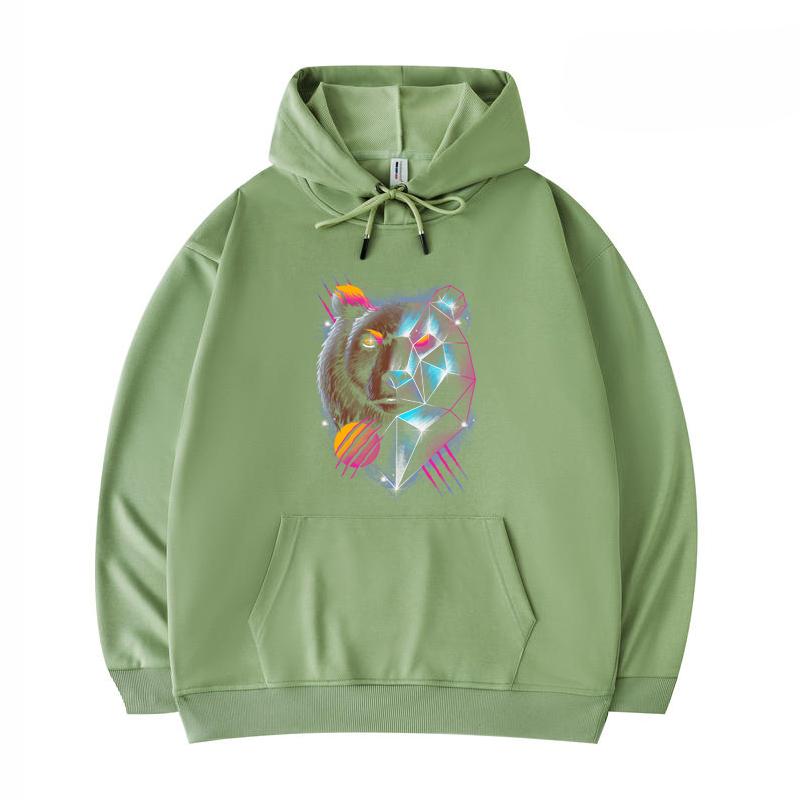 

Men s Hoodies Rad Bear Print Funny Harajuku Style Twill imitation cotton Hoodies