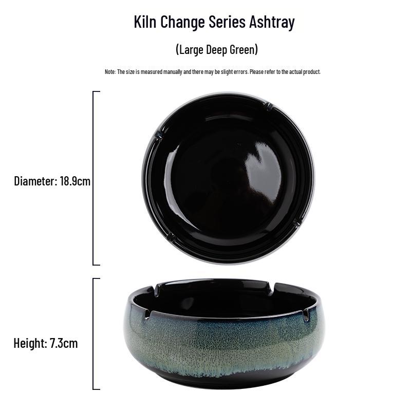 Large Ceramic Ashtray – Creative Retro Chinese Style for Living Room or Office