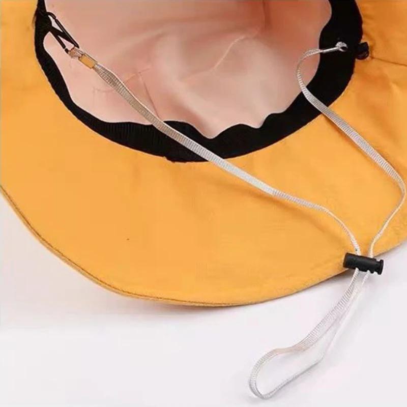 New Summer Cotton Wide Brim Bucket Hat Outdoor Trendy Lightweight Anti Uv Women Fisherman Caps Sunscreen Travel Beach Panama Cap