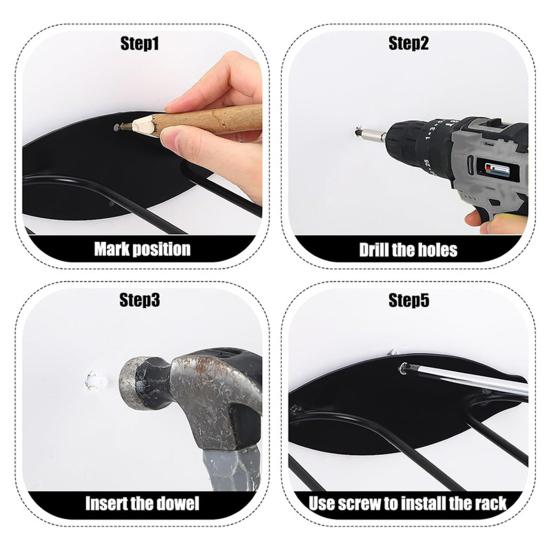2Pcs Boot And Wader Hanger Black Stainless Steel Wader Holder Wall Mounted Boot Hanger Shoe Rack for Closet Garage Entryway Fishing Gear Storage