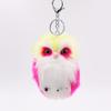 Stylish Faux Rabbit Fur Owl Keychain: Cute Plush Animal Bag & Car Pendant