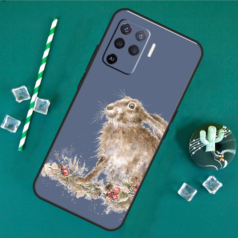Rabbit Case For Oppo A60 A40 A80 A16 A76 A96 A18 A38 A58 A78 A98 A91 A15 A17 A74 A94 A54 A57S Cover