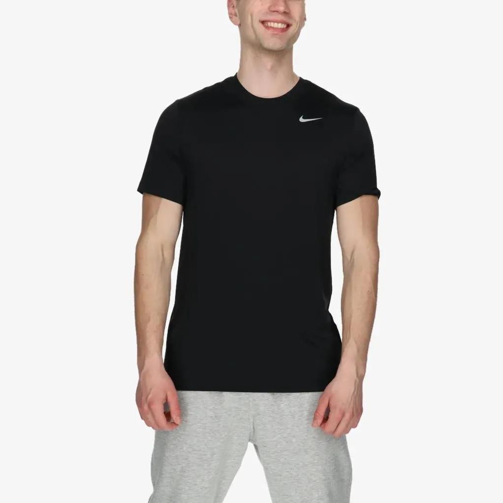 Nike Solid Color Logo Crew Neck Short Sleeve Tee Men Tops Black DX0989-010