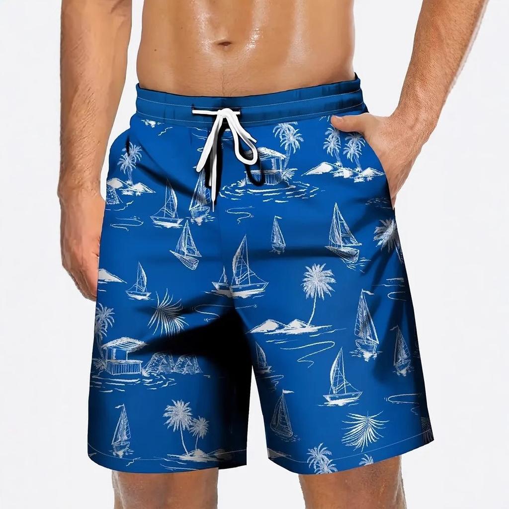 Summer Men's SHORTS 3D Printed Beach Pants Fashion Versatile Trend Breathable Casual Vacation Style