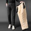 Men's Cotton Pants Autumn and Winter New Elastic Waist Casual Pants Warm Large Size Pants
