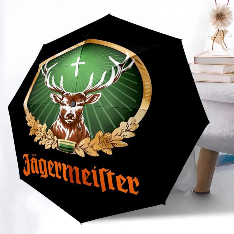 Royal Stag Emblem Folding Umbrella 8 Paraphenoid Bones Durable Travel Gift Printing