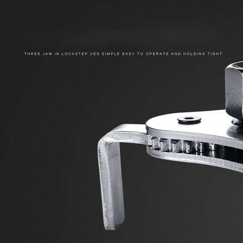 3 Jaw Oil Filter Wrench Adjustable Steel Heavy Duty Fuel Housing Removal Tool for Car