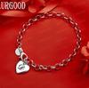 925 Sterling Silber Seitenkette mit Buchstaben Exquisites Armband Geschenk Schmuck