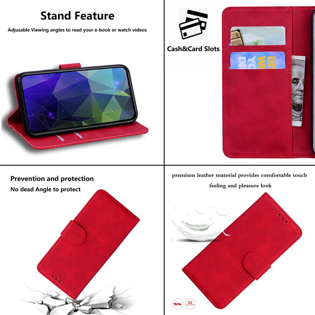 For iPhone 17 Case Solid Color Leather Wallet Phone Cover