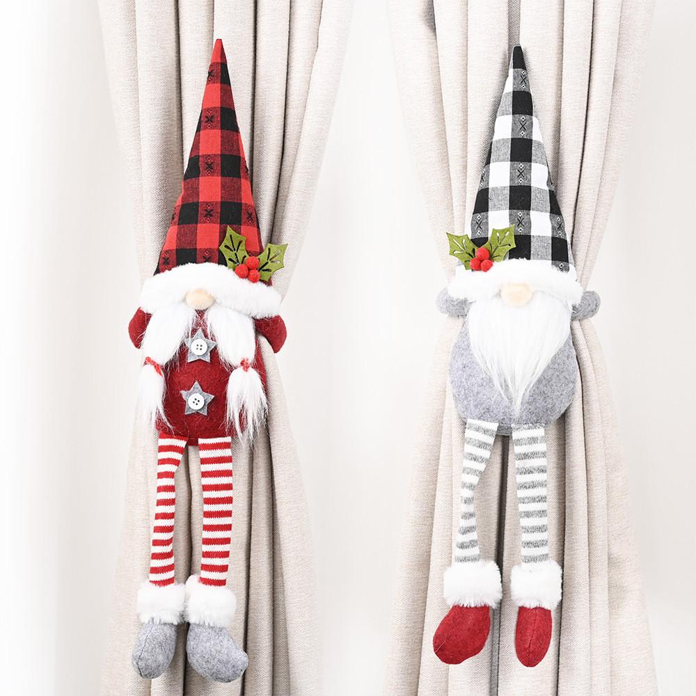 Curtain Christmas Adorable Hooks With Unique Forest Old Man Characters Perfect For Holiday Decor